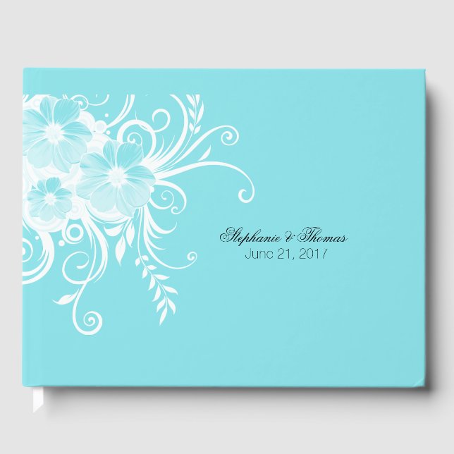 Robins Egg Blue Wedding Guest Book (Front)