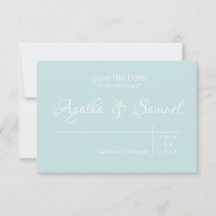 Robin's Egg Blue Wedding Invitation Save the Date