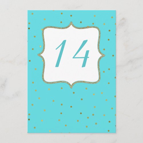 Robins Egg Blue Wedding Reception Table Number