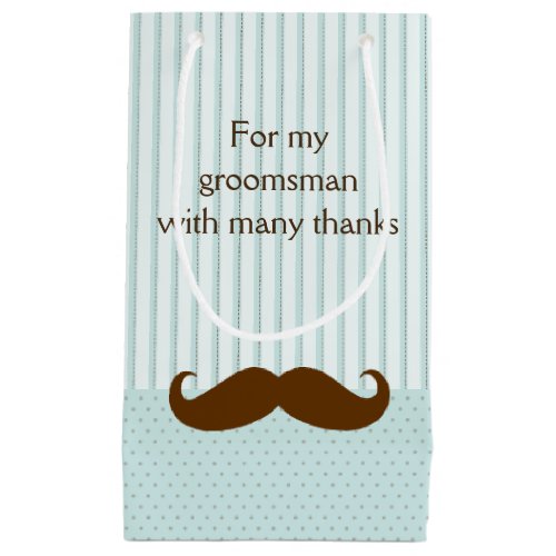 Robins Egg Blue with Mustache Groomsman Gift Bag