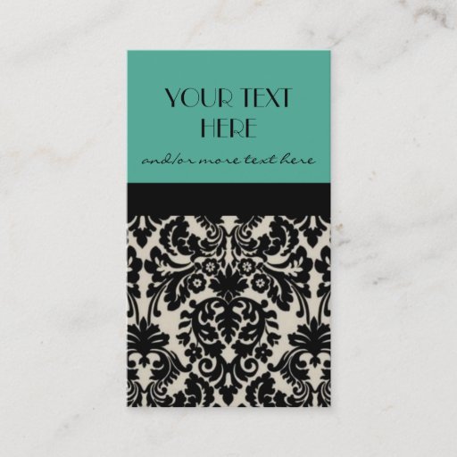 Customizable Robin's Egg Damask Business Card Templates