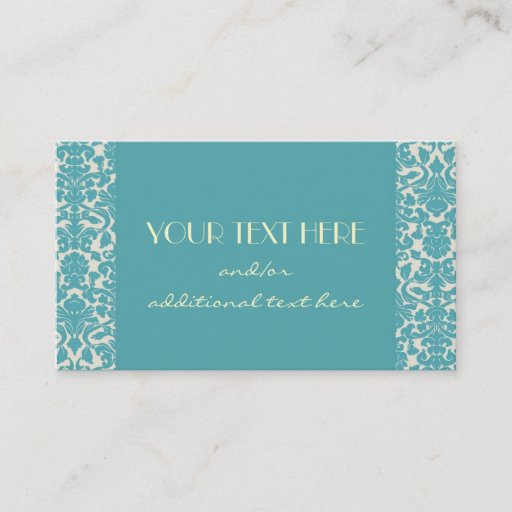 Customizable Robin's Egg Damask Business Card