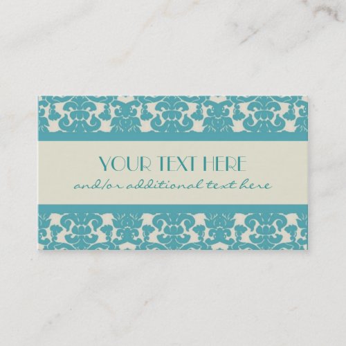 Robin's Egg Damask Business Card Template