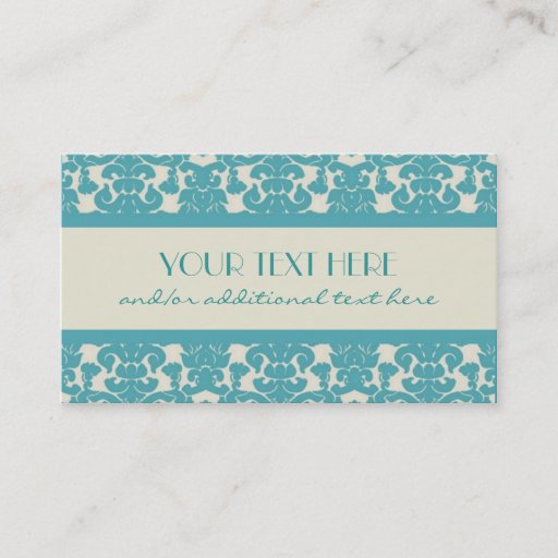 Customizable Robin's Egg Damask Business Card Template