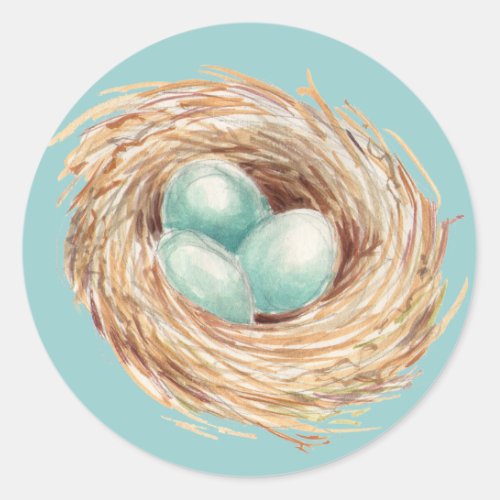 Robins Egg Nest Blue Sticker