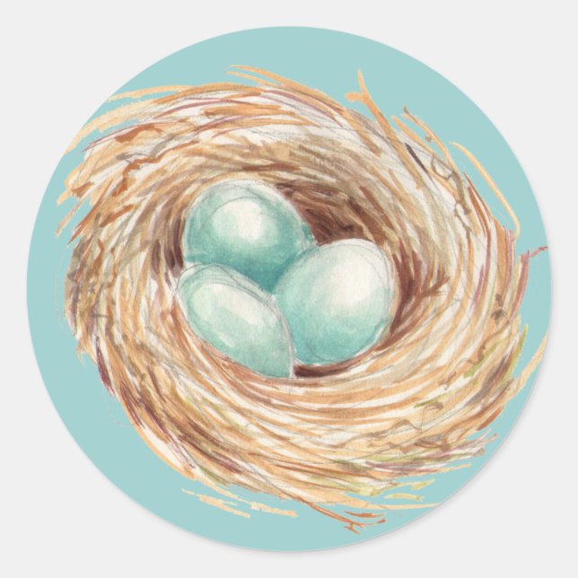 Robin's Egg Nest Blue Sticker (Front)