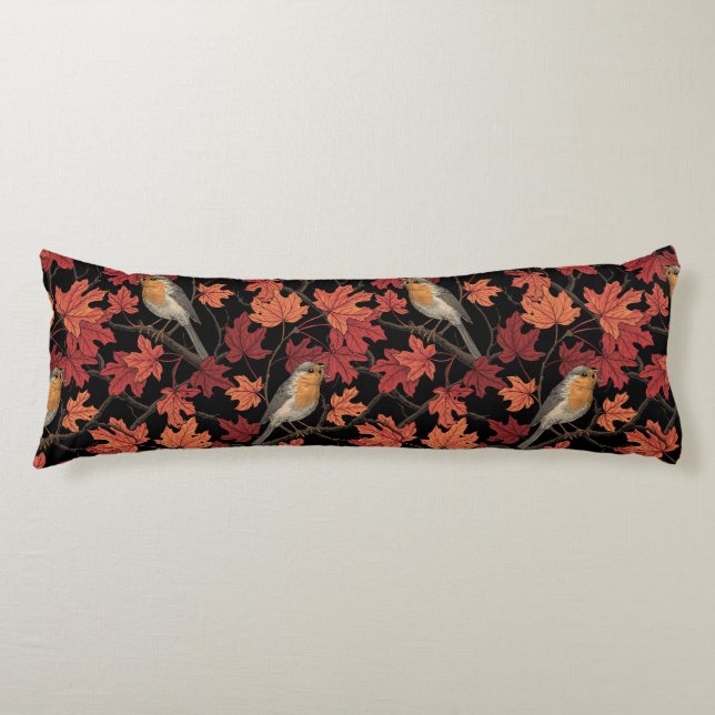 Robins in maple tree body pillow (Front)