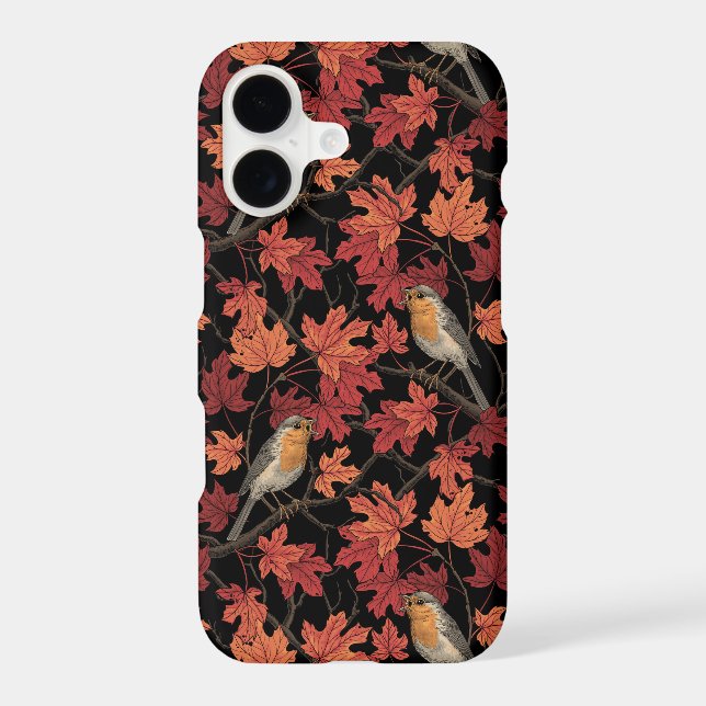 Robins in maple tree iPhone case (Back)