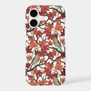Robins in maple tree on off white iPhone 17 case