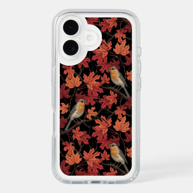 Robins in maple tree speck iPhone case (Front)