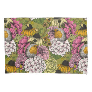 Robins in the garden 2 pillow case