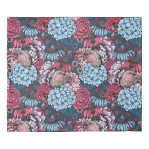 Robins in the garden 3 duvet cover