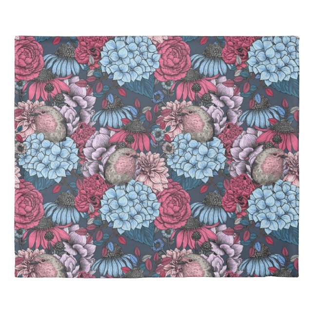 Robins in the garden 3 duvet cover (Front)
