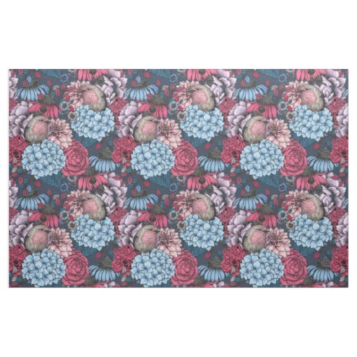 Robins in the garden 3 fabric