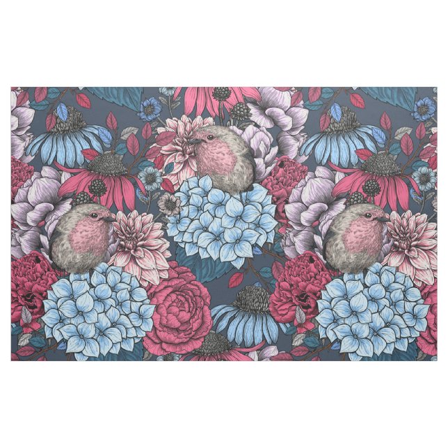 Robins in the garden 3 fabric (Fat Quarter)