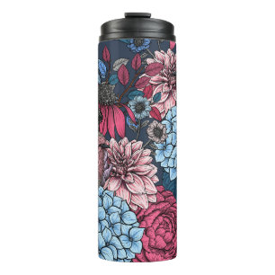 Robins in the garden 3 thermal tumbler
