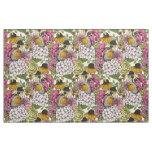 Robins in the garden fabric
