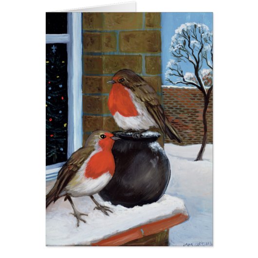 Robins in the snow cards (Front)