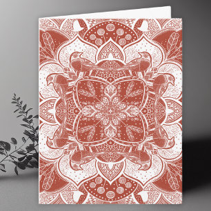 Robins Mandala Art Blank Letterpress Thank You Card