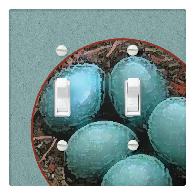 Robin's Nest with Eggs | Light Switch Cover (In Situ)