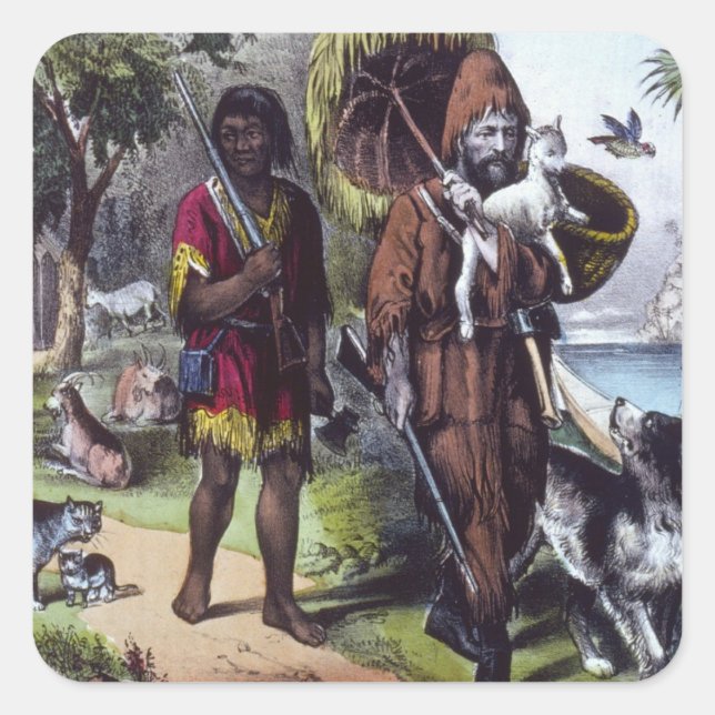 Robinson Crusoe Square Sticker (Front)