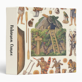 Robinson Crusoe, Vintage Victorian Paper Doll Toys 3 Ring Binder