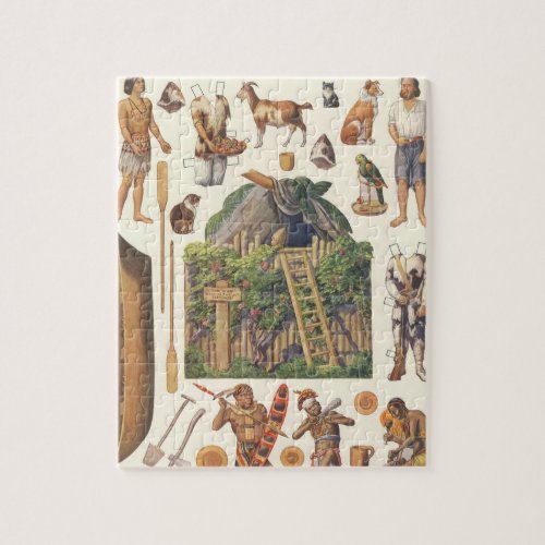 Robinson Crusoe Vintage Victorian Paper Doll Toys Jigsaw Puzzle