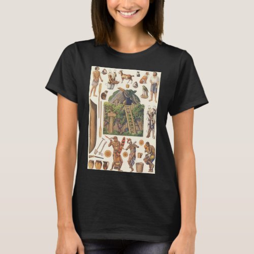 Robinson Crusoe Vintage Victorian Paper Doll Toys T_Shirt