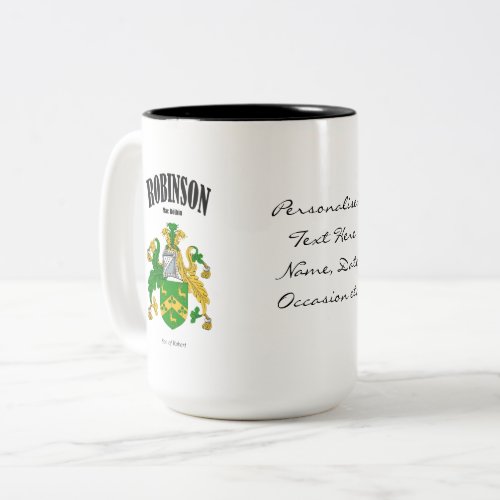 Robinson Family Crest Translation  Meaning Two_Tone Coffee Mug