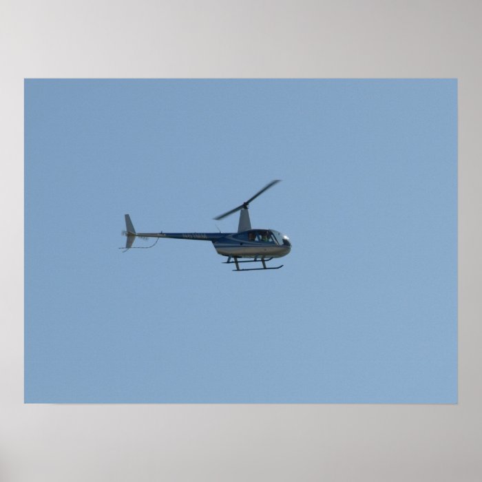 Robinson R44 Raven II Helicopter. Poster