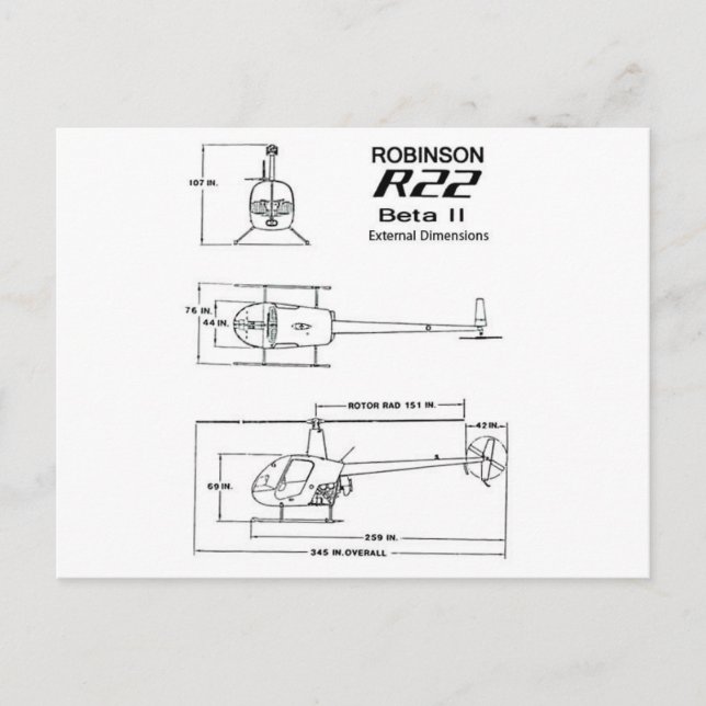 Robinson R-22 Postcard (Front)