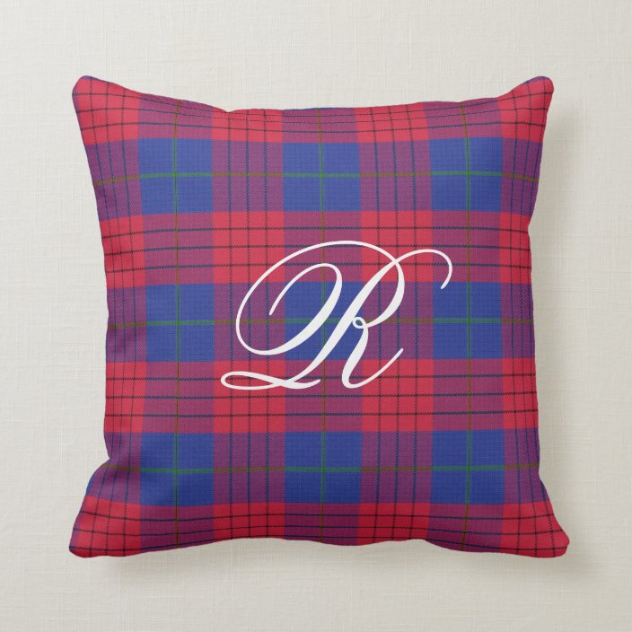 Robinson Tartan Monogram Pillow | Zazzle.com