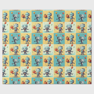Robo Birthday Wrapping Paper