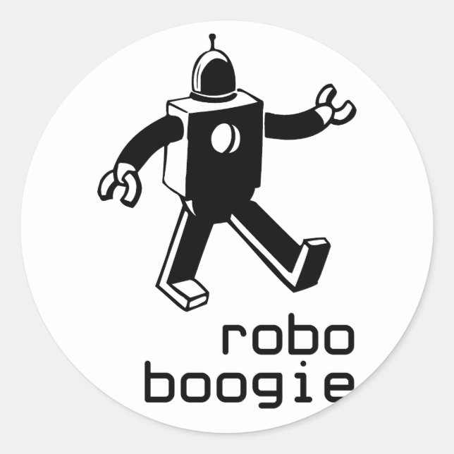Robo Boogie Classic Round Sticker (Front)