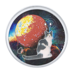 Robo-Cat Hobo Lapel Pin