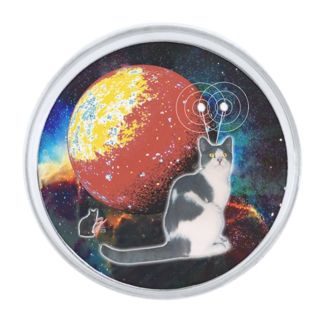 Robo-Cat Hobo Lapel Pin (Front)