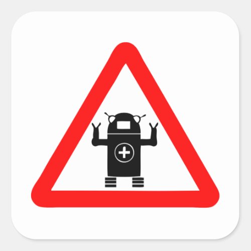 Robo Medic Sign Medical Care Square Sticker