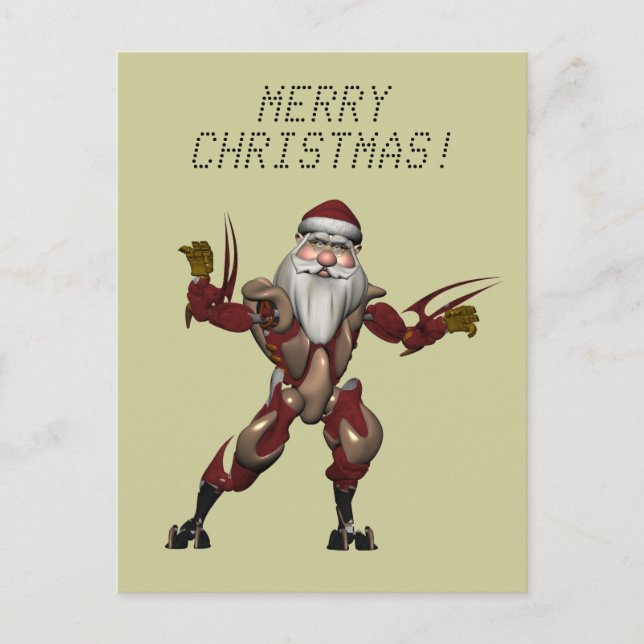 Robo Santa Holiday Postcard (Front)
