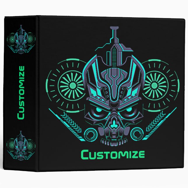Robo Skull 3-Ring Binder (Front/Spine)