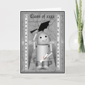 Robo-x9 Graduate - Caps Off in Celebration Card