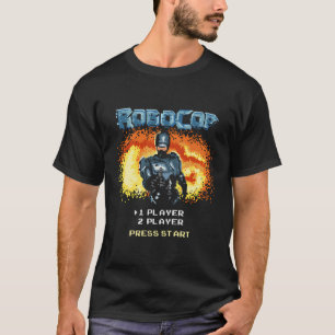 Robocop Video Game Start Menu Pixelated Portrait T-Shirt