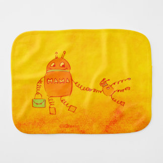 Robomama Geek Robot Burp Cloth
