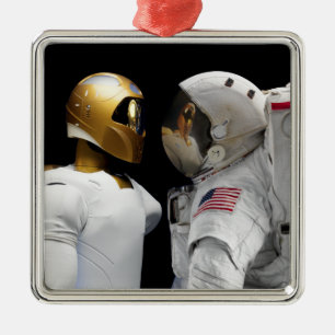 Robonaut 2, a dexterous, humanoid astronaut hel 3 metal ornament