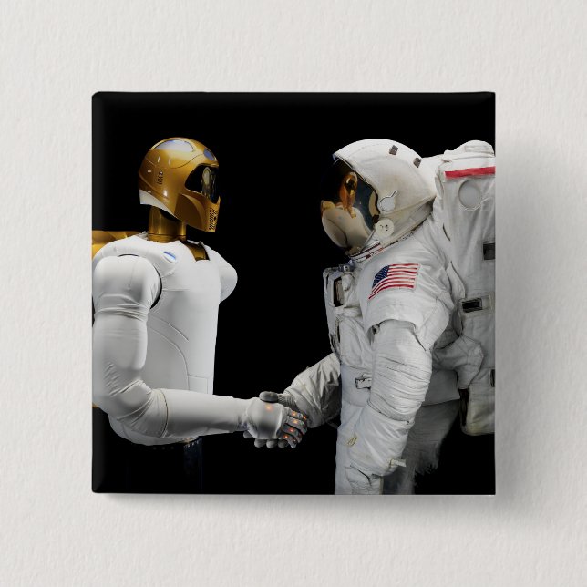 Robonaut 2, a dexterous, humanoid astronaut hel 4 button (Front)