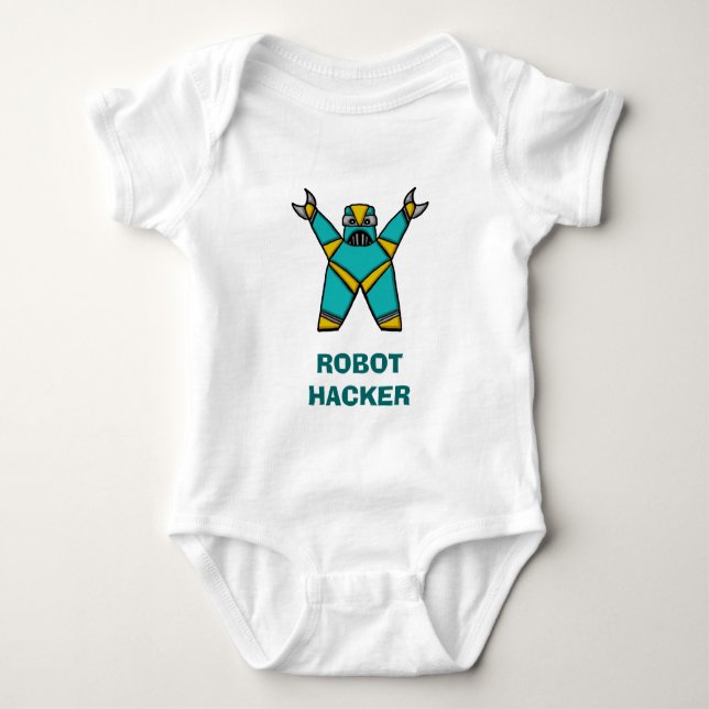 robot12, ROBOT HACKER Baby Bodysuit (Front)
