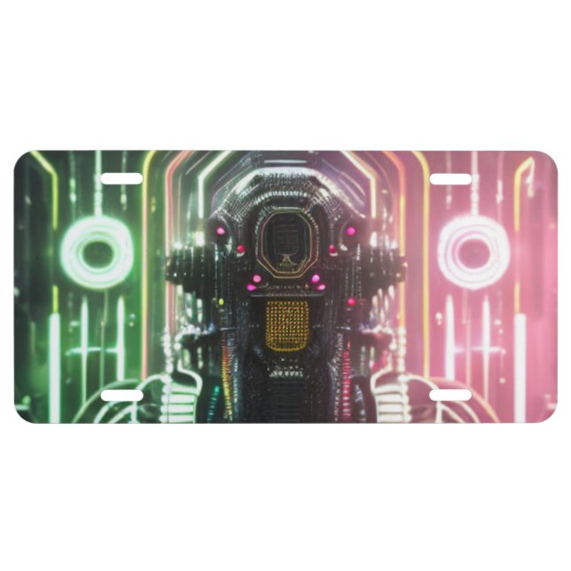 Robot 1 aluminum car license plate (Front)