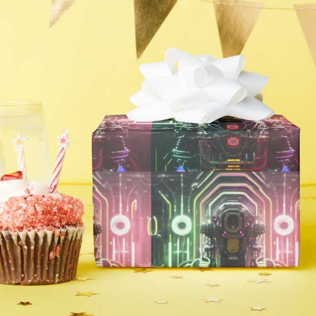 Robot 1 glossy wrapping paper (Birthday Party)