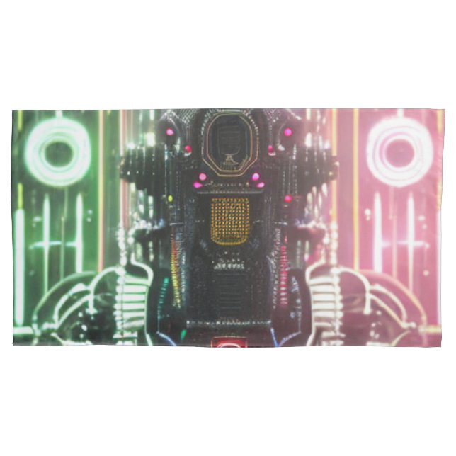 Robot 1 white king pillowcase (Front)