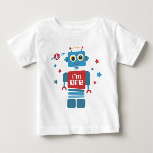Robot 1st Birthday Baby T_Shirt