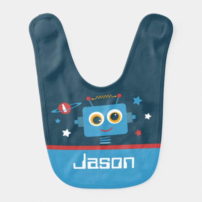 Robot 1st Birthday Bib (Front)